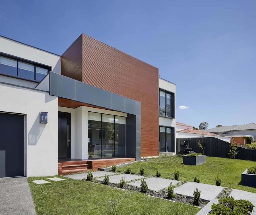 Stately home exterior with symmetrical facade, Celebration